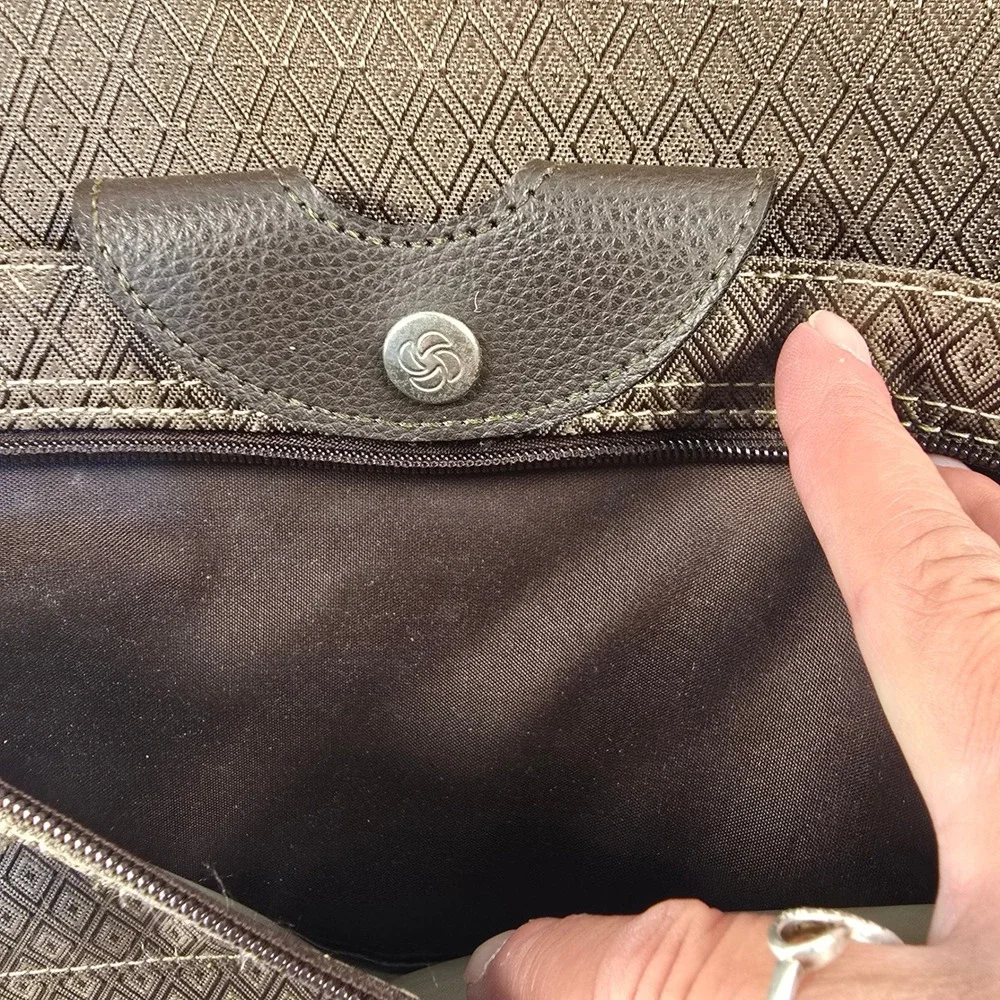Samsonite Brown Diamond Pattern Laptop Briefcase Business Travel Bag Organizer